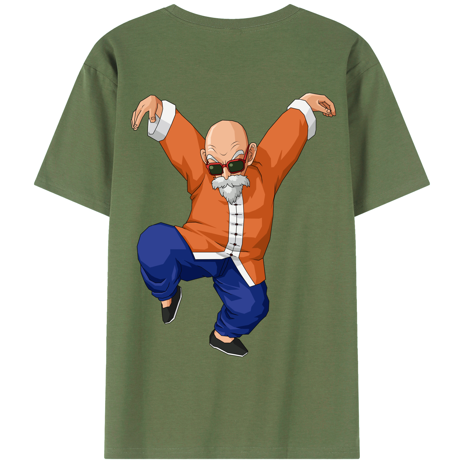 （画像用） ドラゴンボール 亀仙人（かめせんにん） DRAGON BALL Master Roshi Kame Sennin 綿100％ メンズ半袖Tシャツ（バックプリント） 通気性